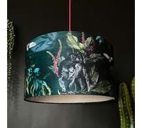 Love Frankie Handmade Velvet Lampshade in Wild Wood - Table / Floor Lamp - 70cm diameter x 25cm Height (27" x 10")
