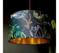 Love Frankie Handmade Velvet Lampshade with Gold Lining in Carbon - Table / Floor Lamp - 35cm diameter x 25cm Height (14" x 10")