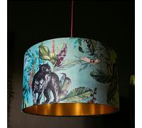 Love Frankie Handmade Velvet Lampshade with Gold Lining in Lithium - Ceiling Pendant / Arc Lamp - 35cm diameter x 25cm Height (14" x 10")