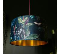Love Frankie Handmade Velvet Lampshade with Gold Lining in Twilight - Ceiling Pendant / Arc Lamp - 35cm diameter x 25cm Height (14" x 10")