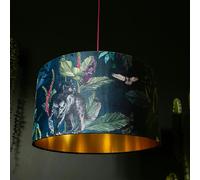 Love Frankie Handmade Velvet Lampshade with Gold Lining in Twilight - Ceiling Pendant / Arc Lamp - 70cm diameter x 25cm Height (27" x 10")