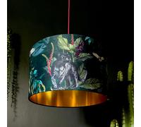 Love Frankie Handmade Velvet Lampshade with Gold Lining in Wild Wood - Table / Floor Lamp - 60cm diameter x 25cm Height (24" x 10")