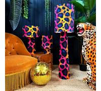 Love Frankie Handmade Velvet Portable Lamps in Electric Leopard - Maxi - 112cm Height - Plug in Flex Cable