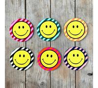 Love Frankie Helter Skelter Smiley Face Coasters - 6 Colours - Helter Skelter - Peach Fuzz