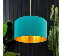 Love Frankie Jade Velvet Lampshade With Gold Foil Lining - 45cm Diameter x 25cm Height / (18" x 10")