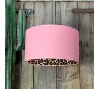 Love Frankie Leopard Print Silhouette Lampshade in Candy Floss Pink - Ceiling Pendant / Arc Lamp - 40cm Diameter x 23cm Height / (16" x 9")