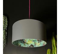 Love Frankie Lithium Deadly Night Shade Silhouette Lampshade in Slate - Table / Floor Lamp - 60cm diameter x 25cm Height (24" x 10")