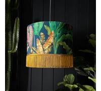 Love Frankie Magic Fruits Lampshade With Antique Gold Fringing - Table / Floor Lamp - 40cm Diameter x 25cm Height (16" x 10")