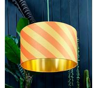 Love Frankie Marmalade Helter Skelter Velvet Lampshades With Gold Foil Lining - 30cm diameter x 20cm height / 12" x 8"