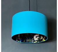 Love Frankie Midnight Blue Lemur Silhouette Lampshade in Sky Blue - Table / Floor Lamp - 60cm Diameter x 20cm Height / (24" x 8")