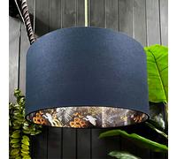 Love Frankie Midnight Flight of The Cranes Silhouette Lampshades In Deep Space Navy - Ceiling Pendant / Arc Lamp - 40cm diameter x 23cm height / 16" x 9"