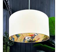 Love Frankie Mustard Lemur Silhouette Lampshade in Lemon Yellow - Table / Floor Lamp - 35cm Diameter x 20cm Height / (14" x 8")