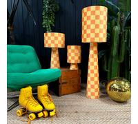 Love Frankie Portable Checkerboard Velvet lamps in Marmalade - Maxi - 112cm Height - Plug in Flex Cable