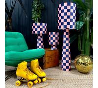 Love Frankie Portable Checkerboard Velvet lamps in Peach Fuzz - Midi - 52cm Height - Plug in Flex Cable