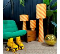 Love Frankie Portable Helter Skelter Velvet lamps in Marmalade - Shortie - 35cm Height - Plug in Flex Cable