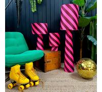 Love Frankie Portable Helter Skelter Velvet lamps in Raspberry Ripple - Midi - 52cm Height - Plug in Flex Cable