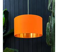 Love Frankie Pumpkin Cotton Lampshade With Copper Foil Lining - 40cm Diameter x 23cm Height / (16" x 9")