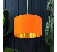 Love Frankie Pumpkin Cotton Lampshade With Gold Foil Lining - 70cm Diameter x 20cm Height / (27" x 8")