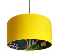 Love Frankie Rabarber Wallpaper Silhouette Lampshade in Egg Yolk Yellow - Ceiling Pendant / Arc Lamp - 25cm Diameter x 25cm Height / (10" x 10")