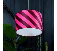Love Frankie Raspberry Ripple Helter Skelter Velvet Lampshades - 50cm diameter x 25cm height / 20" x 10"
