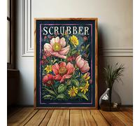 Love Frankie Scrubber Art Print - Framing Options Available - Black - A4 - Floating Canvas