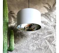 Love Frankie Silver Lemur Silhouette Lampshade in Cloud Grey - Table / Floor Lamp - 40cm Diameter x 23cm Height / (16" x 9")
