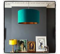 Love Frankie Teal Silk Lampshade With Copper Foil Lining - 70cm Diameter x 30cm Height / (27" x 12")