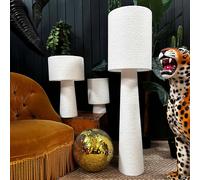 Love Frankie Textured Boucle Portable lamps in Buttermilk - Midi - 52cm Height - Rechargeable LED Bulb