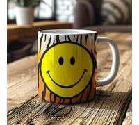 Love Frankie Tiger Print Smiley Face Mug