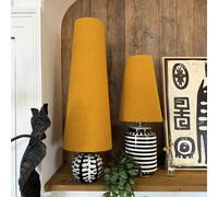 Love Frankie Toffee Boucle Oversized Cone Lampshades - Queen