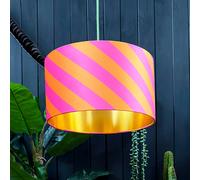 Love Frankie Tutti Frutti Helter Skelter Velvet Lampshades With Gold Foil Lining - 60cm diameter x 25cm height / 24" x 10"