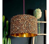 Love Frankie Wild Leopard Print Lampshade With Gold Lining - Ceiling Pendant / Arc Lamp - 70cm Diameter x 30cm Height / (27" x 12")