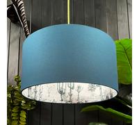 Love Frankie Wild West Cactus Silhouette Lampshade in Petrol - Ceiling Pendant / Arc Lamp - 35cm Diameter x 20cm Height / (14" x 8")