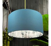 Love Frankie Wild West Cactus Silhouette Lampshade in Petrol - Ceiling Pendant / Arc Lamp - 50cm Diameter x 30cm Height / (20" x 12")