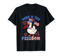 Love Freedom 4th July US Flag Goose Sound Farmer Patriotic T-Shirt