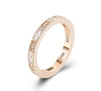 Love Friendship Ring, Yellow Gold Ring Thick 9K with Rectangle Moissanite Size N 1/2