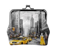 Love from New York Full Double-Sided Printed Pattern Women's and Girls' Fashionable Leather Kiss Lock Coin Purse Card Bag