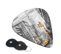 Love from New York Guitar Plectrums, 6 Guitar Plectrums, Printed on both sides for Electric Guitar Bass Ukulele (0.46 mm 0.71 mm 0.96 mm)