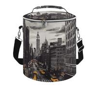 Love from New York Lunch Bag, 15L Portable Leakproof Picnic Basket with Shoulder Strap, Insulated Picnic Cooler Bag for Camping, Beach, Hiking & Groceries