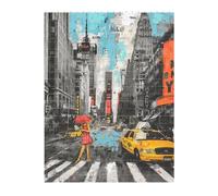 Love from New York Printed Jigsaw Puzzle 16.7x22.3 CM, Rectangular Puzzle Challenging Game for Adults Gifts, Family Fun Decorative Wall Decor
