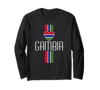Love Gambia with Gambis Flag Inside a Heart Gambian Pride Long Sleeve T-Shirt