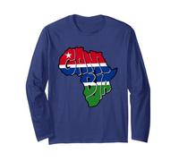 Love Gambia with The Gambian Flag in Africa Map Long Sleeve T-Shirt