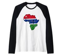 Love Gambia with The Gambian Flag in Africa Map Raglan Baseball Tee