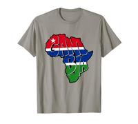 Love Gambia with The Gambian Flag in Africa Map T-Shirt
