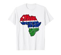 Love Gambia with The Gambian Flag in Africa Map Value Graphic T-Shirt