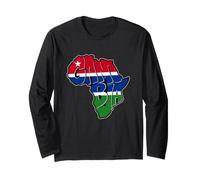 Love Gambia with The Gambian Flag Inside Africa Map Long Sleeve T-Shirt