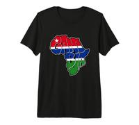 Love Gambia with The Gambian Flag Inside Africa Map Premium T-Shirt