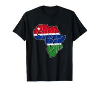Love Gambia with The Gambian Flag Inside Africa Map T-Shirt
