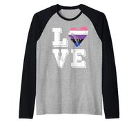 Love Gender Fluid Flag Raglan Baseball Tee