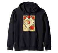 Love, Gently Held Vintage Art Nouveau Romance Zip Hoodie